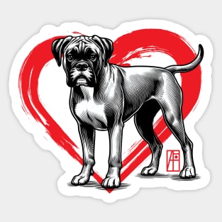 I Love My Boxer - I Love my dog - Balanced dog Sticker